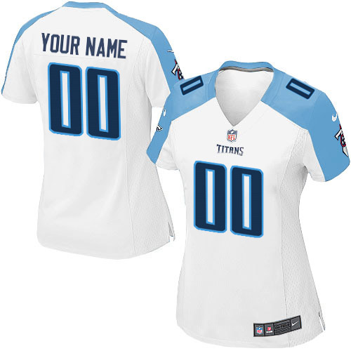 Nike Tennessee Titans Customized White Stitched Women's NFL Jersey - Click Image to Close